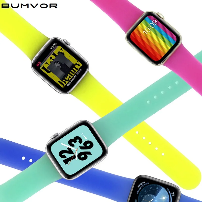 Мягкий ремешок для Apple Watch 42 мм серия 5 4 iwatch 38 44 40 pulseira correa браслет умные часы