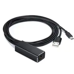 Аудио ТВ-палка HD 480 Мбит/с Micro USB 2,0 до RJ45 Ethernet адаптер 10/100 Мбит/с для нового пожарного ТВ/Google Home Mini/Chromecast