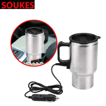 

450ml Car Armrest box Heating Coffee Travel Thermos cup For Volvo S60 V70 XC90 Subaru Forester Peugeot 307 206 308 407