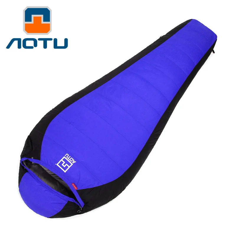 

Bump down Feather Sleep Outdoor Single Person Autumn And Winter-Joint Duck down Sleeping Bag mamee shi Ultra-Light Thick AT6102