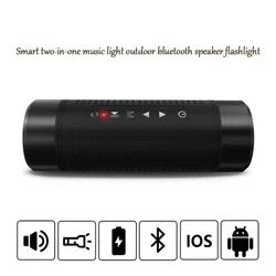 Lampe de poche multifonction à Led pour la pêche de nuit, haut parleur stéréo sans fil, Bluetooth, étanche, avec Radio et appel d'urgence 
