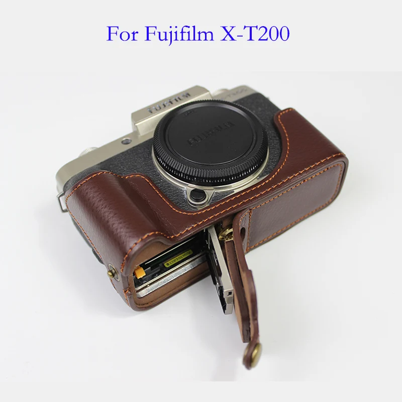 Чехол из натуральной кожи сумка для камеры fuji пленка Fuji чехол XT100 XT200 с отверстием