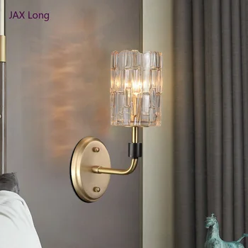 

Modern LED Crystal Wall Lamp Copper Wall Sconce Lamps Bedroom Aisle Dining Living Room Bedside Hotel Kitchen Fxtures Wall Lights