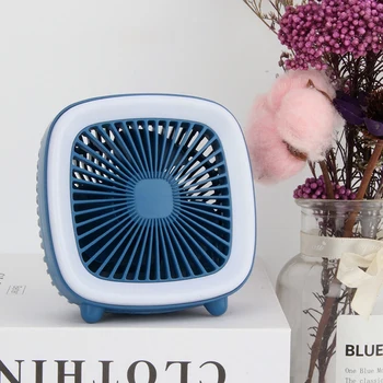 

USB Desk Fan, 3 Speed Personal Small Desktop Table Quiet with Soft Night Light Fan for Home Office Car Outdoor Travel