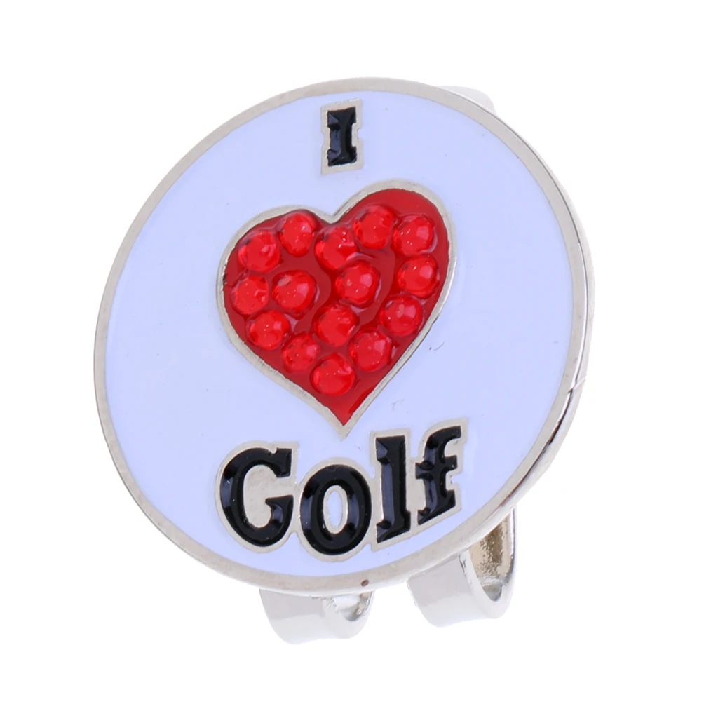 

Golf Hat Clip With Detachable Golf Ball Marker Heart Design