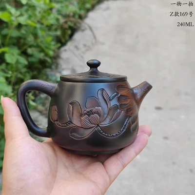 Jianshui Lila Agyag Tiszta Kézzel Készített Lótuszfaragás Hosszú Dan (Nem Yixing Zisha Ceramic Kung Fu Teakészlet Ital Szoftver Tea Ceremónia - Image 3