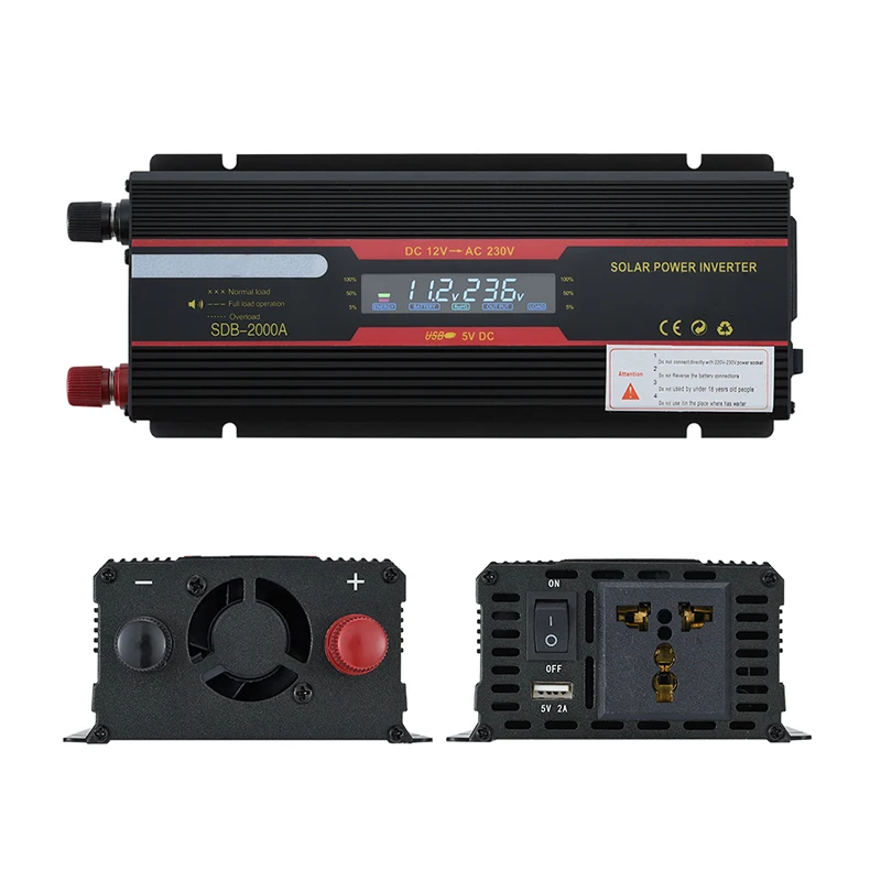 Inversor de Carro Transformador de Tensão de Potência Inversor com Display 12v a 220v Lcd para Caminhões de Carros Aozbz Máxima 6000w - 4000w 1 Cheap Inversores automotivos