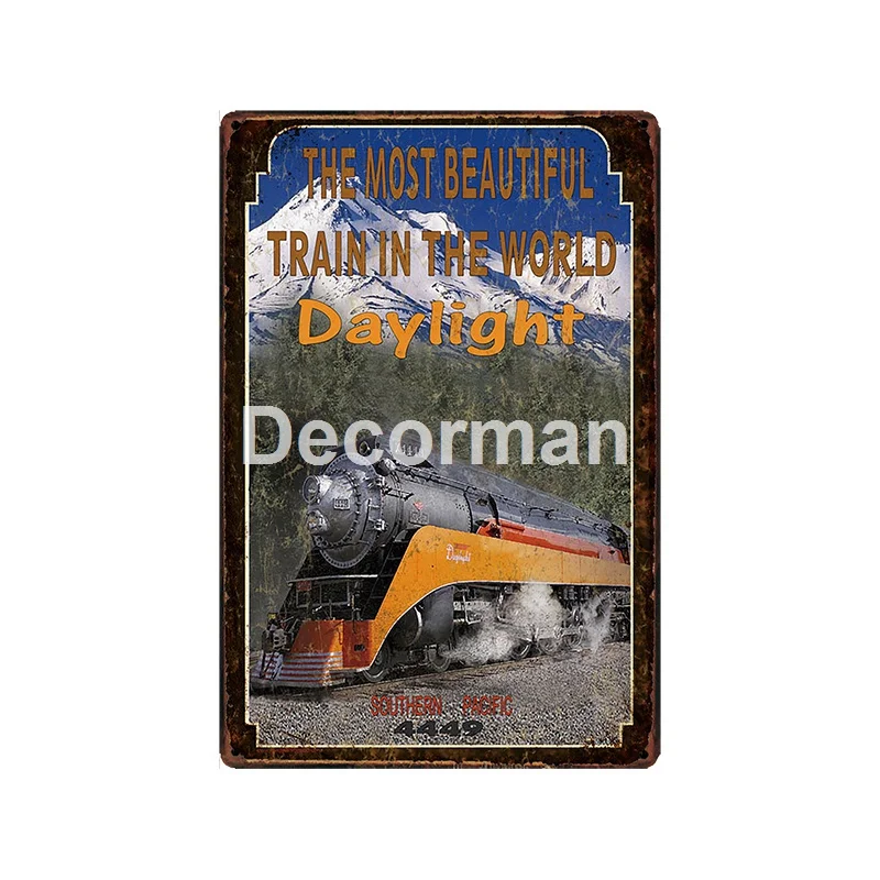 [DecorMan] Southern pathifi Chief Pin up Train etal Плакат на заказ роспись бар Бар Декор LT-2029 - Цвет: GLC-12616