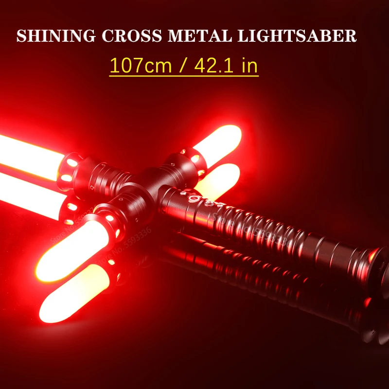 Sable de luz con luz Led, espada láser brillante con luz Led, con función de bloqueo de Foc, espada láser con hilera de Metal