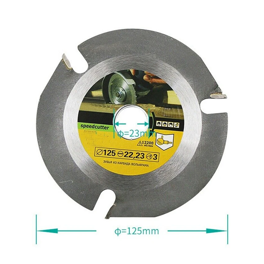 

125mm Circular Saw Blade 3-tooth Angle Grinder Saw Disc For Wood Cutter Grinder Blade Woodworking Root Carving Blade Tools