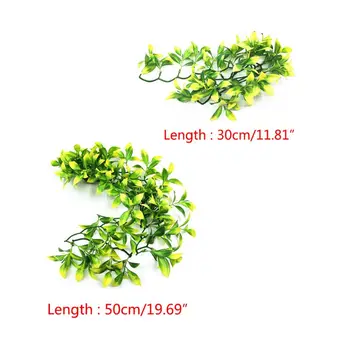 

Fish Tank Decorations Artificial Plastic Plant with Suction Cup Hanging Fake Water Grass Reptile Aquarium Landscaping