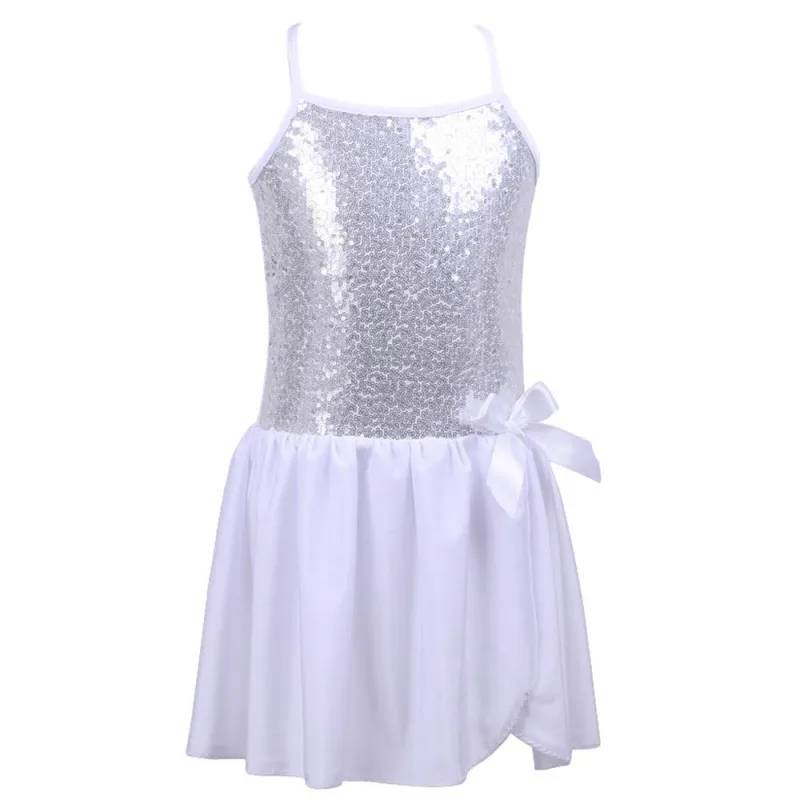 

2019 Comfortable Dress Children Kids Girls Fashion Concise Ballet Costume Chiffon Sequin Decoration Sports Dancing Dress
