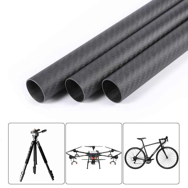 1 PCS 3K Carbon Fiber Tube Length 1000mm Diameter 16mm 17mm 18mm 19mm 20mm 22mm Matte Surface Pure Carbon Tube