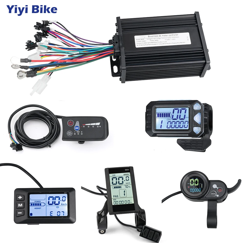  Electric Bike Controller 48V 36V 500W e bike LCD/LED Display Speed Controller For Electric Scooter  - 4000159010304