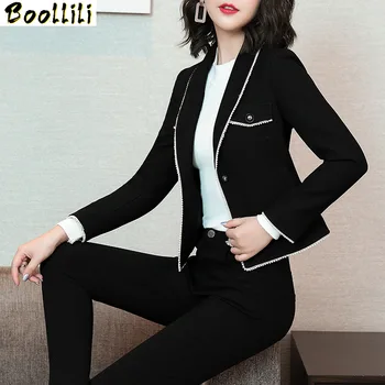 

Boollili 2020 Women's Blazer Spring Autumn Black Coat Female Elegant Short Ladies Coats Women Blazers and Jackets