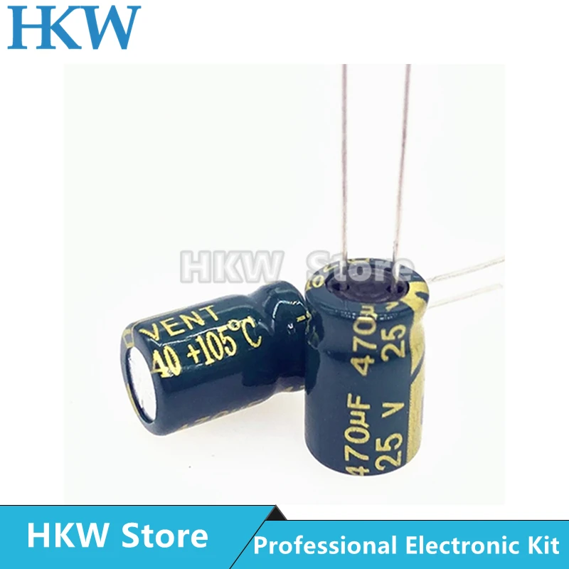 20pcs/lot 470UF 25V 8*12mm High Frequency Low ESR / Impedance Aluminum Electrolytic Capacitor 470uf25V 8X12 20%
