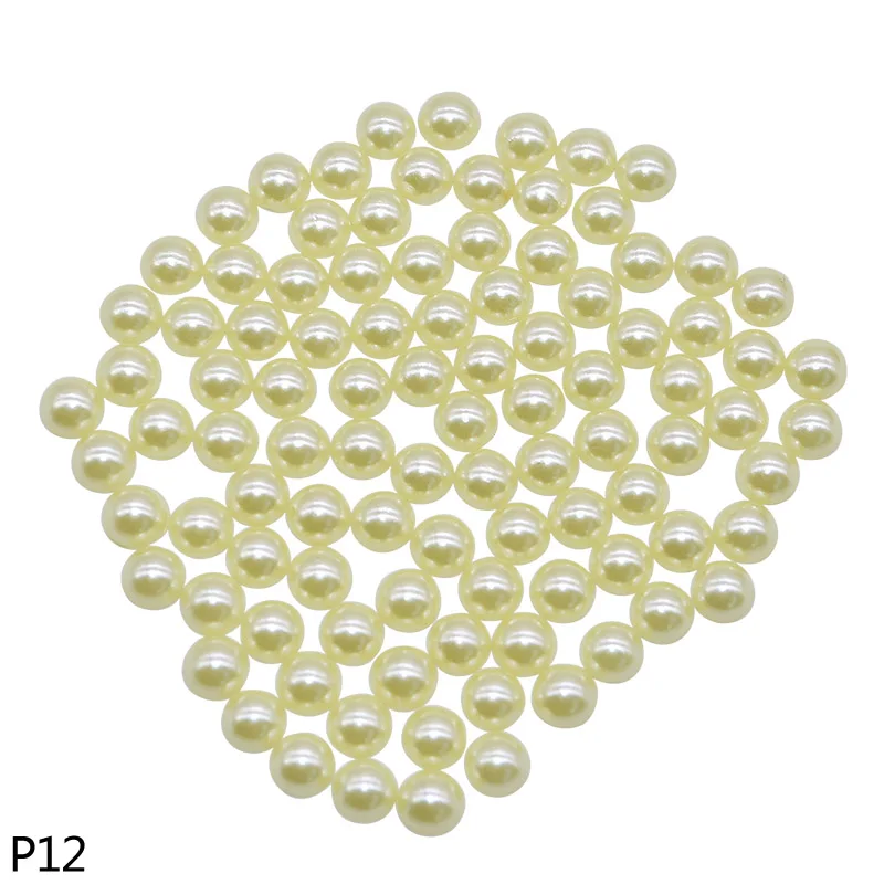 1000Pcs Pearl Stickers Trim Rhinestones for Nails Phone DIY Flatback Manicure Pearl Beaded Appliques Clothes Stickers - Цвет: P12