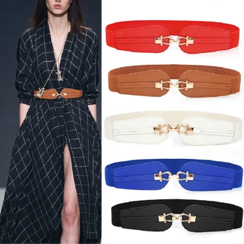 

Fashion Casual New Women Wide Belt Classic Skirt Accessories Elastic Wide Girdle waistband Decoration Dress Belt Accessories