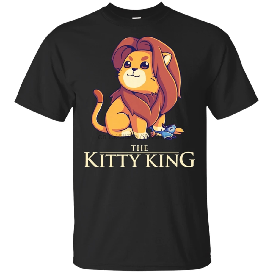 The Kitty King Lion футболка с уникальным дизайном черно-темно-синие классические