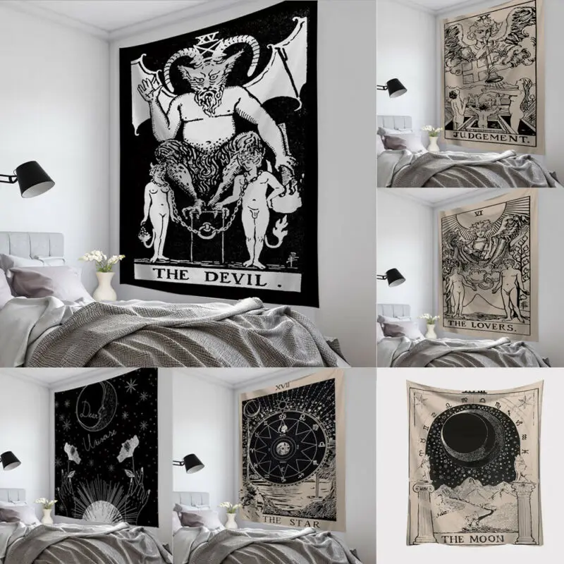 

New Arrival Tarot Card Tapestry Wall Hanging Astrology Divination Bedspread Beach Mat Vacation Spring Tour Available Home Decor