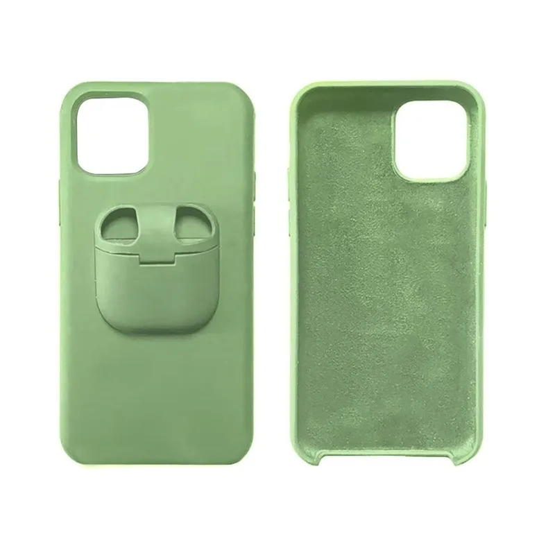 Liquid Silicone Phone Case for IPhones 11 Pro Case Xs Max XR X 6 7 8 Plus Funda 2 In 1 Unqiue AirPods Case Holder Earphone Cover
