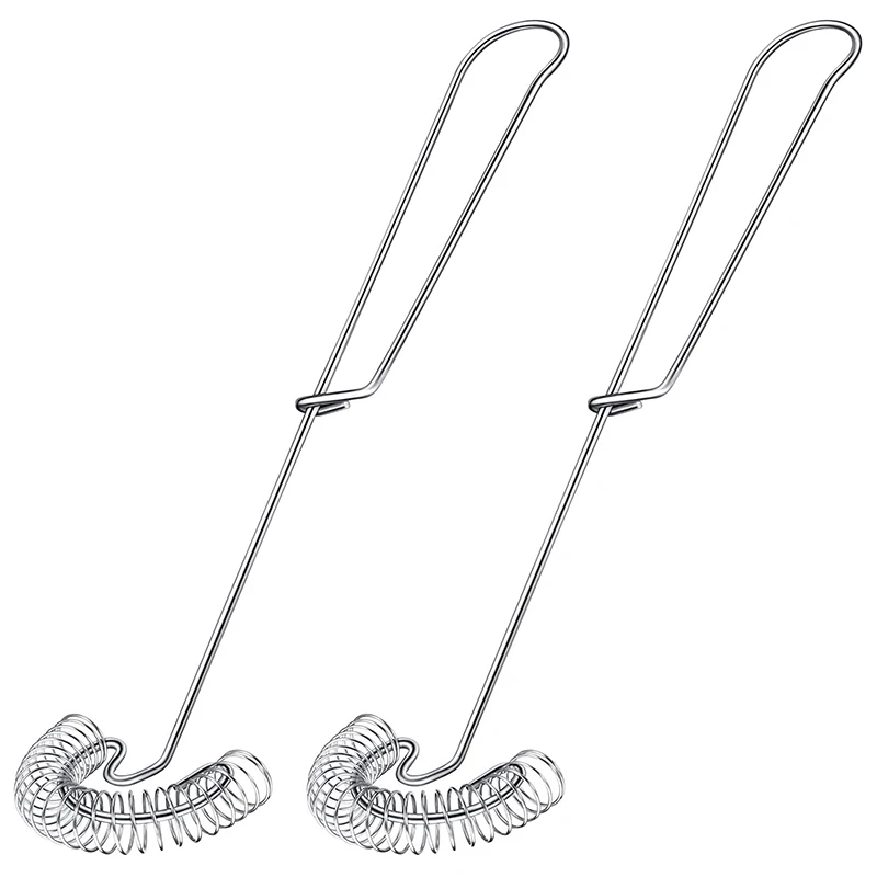 Egg Beater 2 Pieces Whisk Egg Small Whisk Whipper Stainless Steel Egg Flat Spring Coil Frother, Milk and Beater