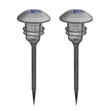 2 шт. солнечная энергия светодиодный уличная газонная лампа садовый пейзаж литья под давлением и ручной декоративный путь грунтовый светильник