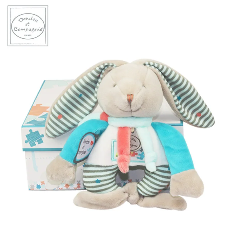 

France Import Doudou Children Peas Stripes Rabbit Cute Pacify Doll Infant Soft Plush Toys
