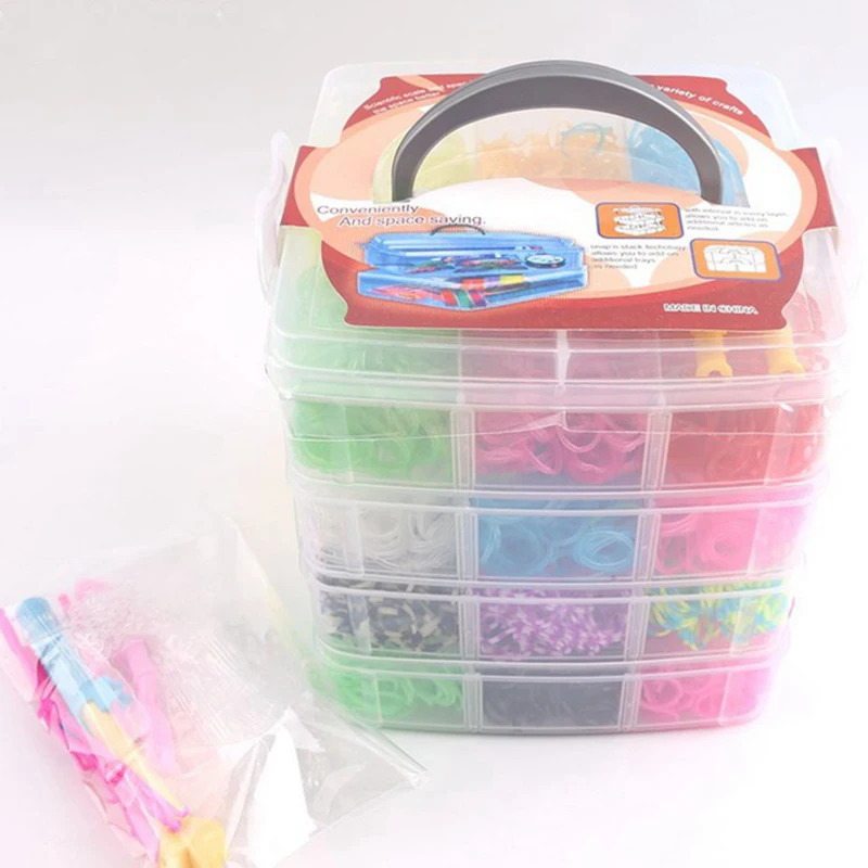 7200 шт. DIY игрушки резиновый ткацкий станок набор для детей DIY браслет силиконовые резиновые ленты эластичные радужные тканые ткацкие браслеты игрушки давайте сделаем - Цвет: 7200pcs
