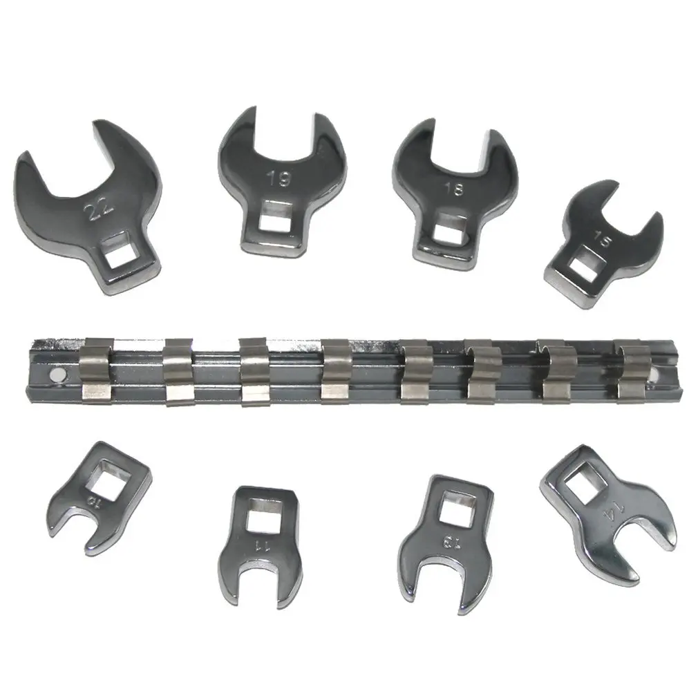 3/8 Inch Drive Crowfoot Wrench Set Metric Chrome Plated Crow Foot