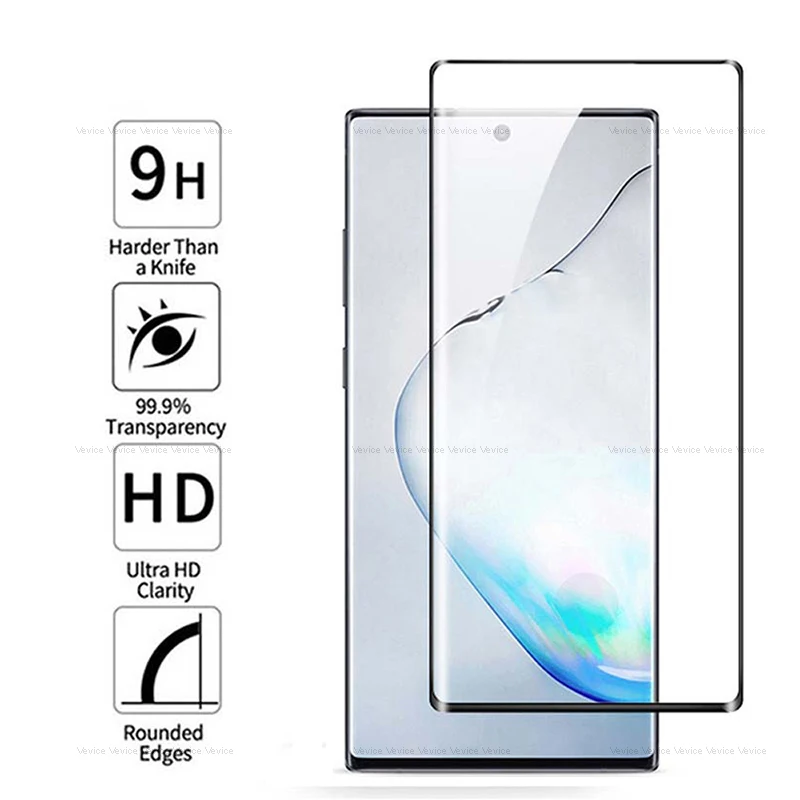 

3D Curved Tempered Glass for Samsung Galaxy Note 10 9 8 Phone Film Screen Protector for Samsung Note 10 Pro 10+ Note10+ Glass