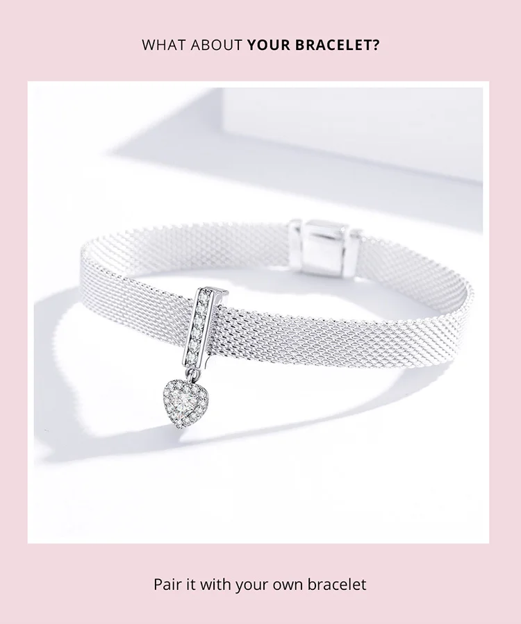 Подходит для браслета Pandora, серебро 925, оригинальные CZ подвески в форме сердца, ключей, сделай сам, S925 белый циркон, милый романтический подарок, бусины для изготовления ювелирных изделий