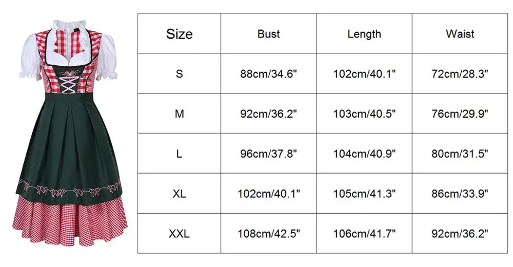 Платье с узким лифом и широкой юбкой Германия традиции костюм для Октоберфеста пива девушка костюм Баварской платье с узким лифом и широкой юбкой с фартук S-XXXL