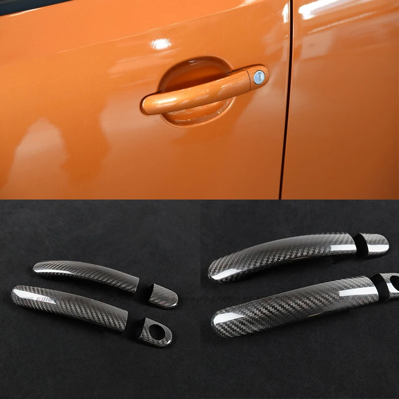 

Real Carbon Fiber Car Exterior Door Handle Grab Cover Trim Sticker Styling For VW Tiguan Polo TT TTS SkodaFabia Rapid 2004-2019