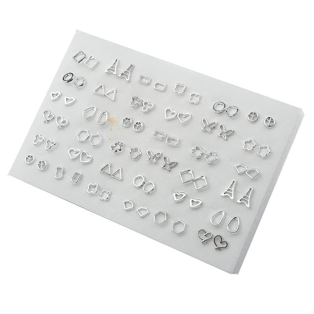 Women Plastic Crystal Small Stud Earrings Set Girl Heart Star Animal Moon Crown Sun Flower Earring Brincos Jewelry