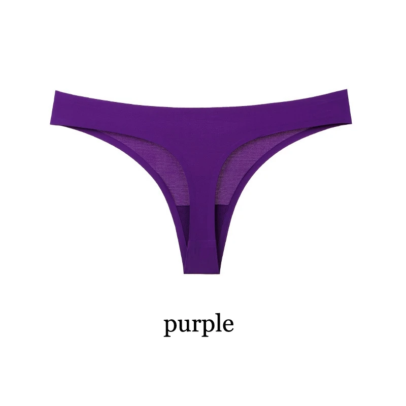 purple 28 цветов, шелковое нижнее белье, трусы, сексуальные женские стринги, стринги, бесшовные трусики, женское нижнее белье, интимная низкая посадка - Цвет: purple