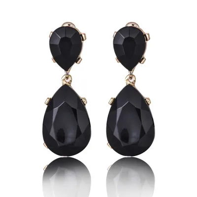 Изысканные маленькие серьги-гвоздики в виде черной звезды для женщин, золотые стразы, геометрические серьги для женщин, корейские ювелирные изделия для ушей - Окраска металла: Style 10-black