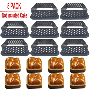 

Cake Mold 8PCS DIY Non Stick Cake Cutter Mold Square-Shape Cake Mould Fondant Decor Mousse Circle Ring Dessert Kitchen Gadget
