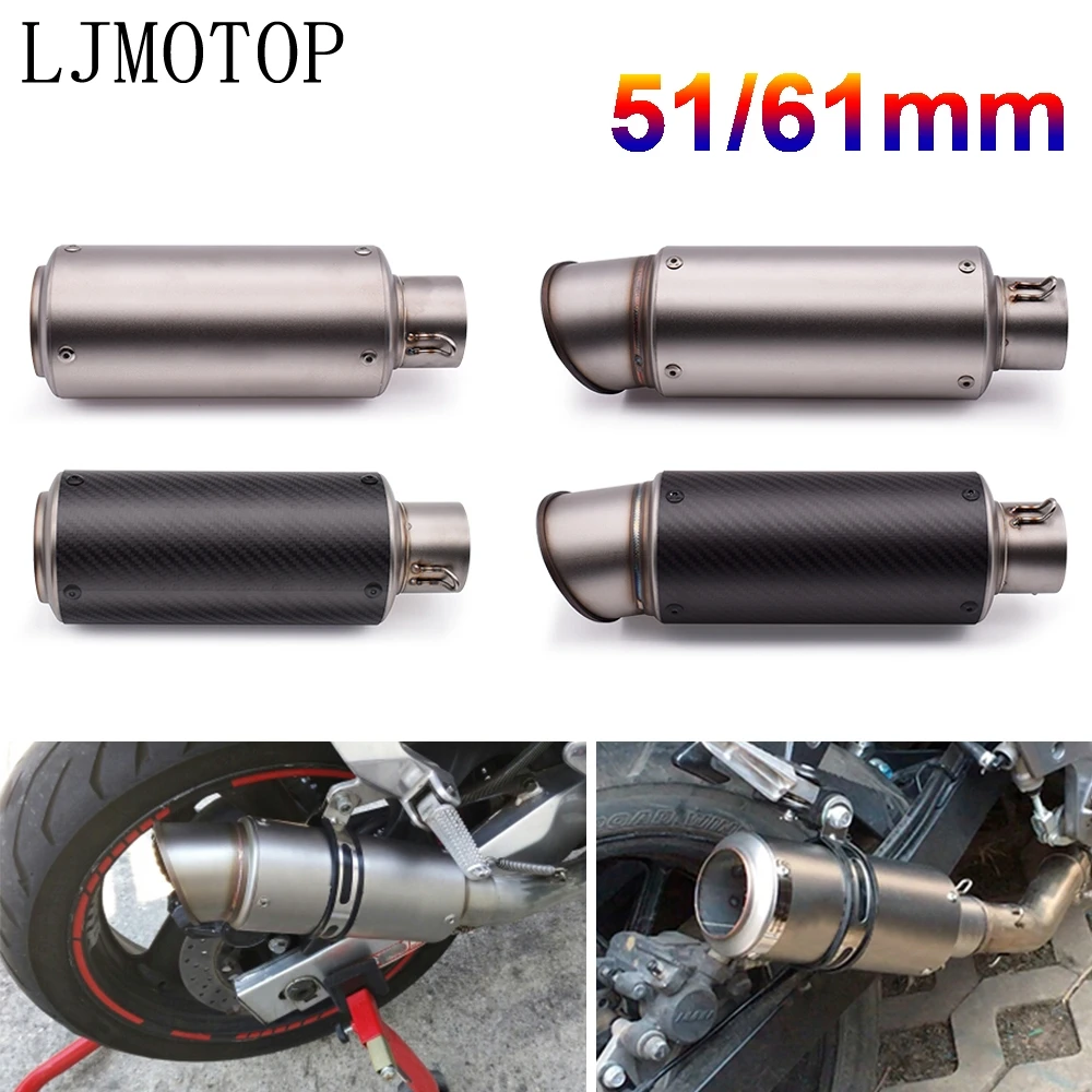 

51mm 60mm motorcycle exhaust pipe with DB killer Exhaust Pipe Muffler For Yamaha FZ6 FAZER FZ6R FZ8 XJ6 DIVERSION XSR 700