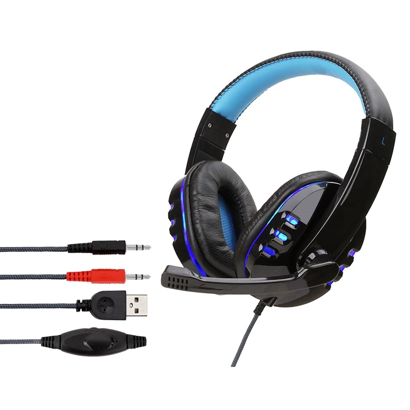 Wired Headphones LED Light Headset Gaming Earphone SY733 for Computer with Miniphone Auriculares Con Cable for PC Luminescence