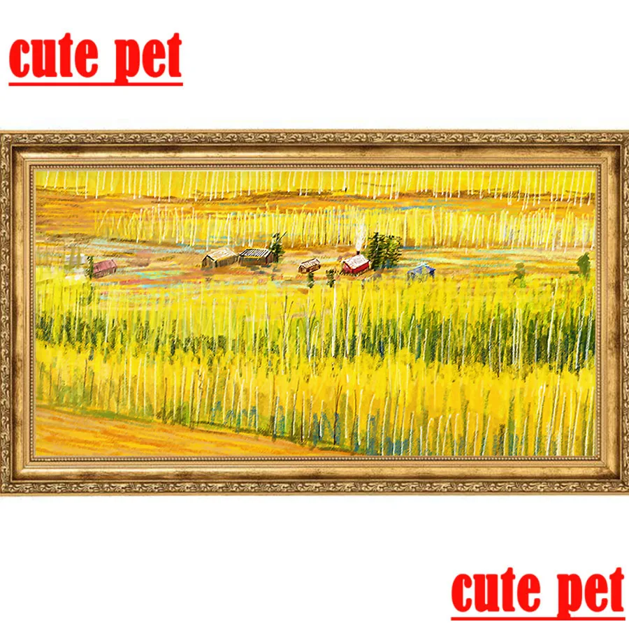 

cute pet mosaic Golden autumn scenery Diy Diamond Painting Embroidery Diamond CrossStitch full Diamond Painting Large Decor gift