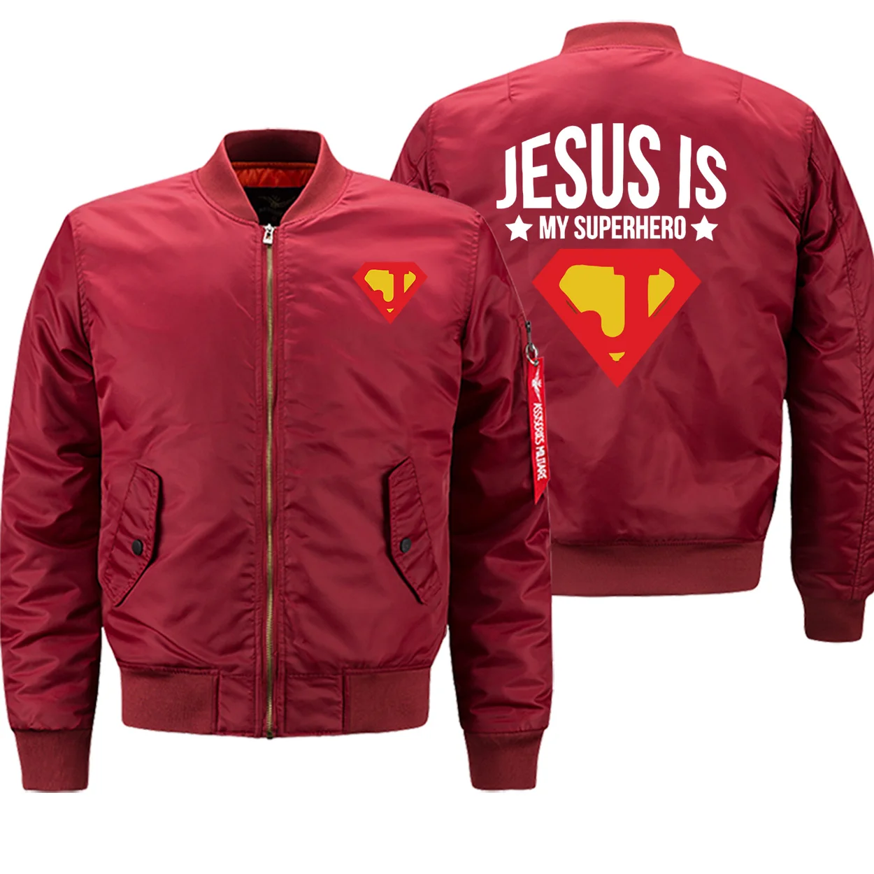 Мужская куртка-бомбер с принтом «JESUS IS MY SUPERHERO», уличная одежда, осенне-зимние плотные пальто, мужские мотоциклетные куртки в стиле хип-хоп