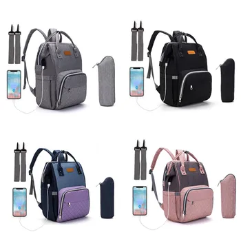 

Lequeen Mummy Backpacks Multifunctional Baby Diaper Bags with USB hooks Large Capacity Mommy Nappy Maternity Backpacks LPJ01