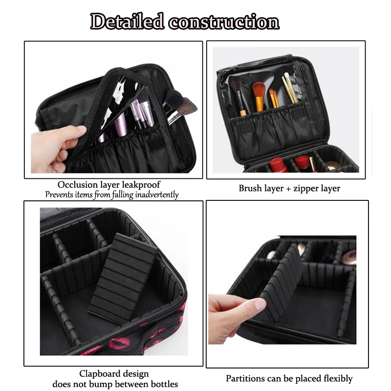 New Professional Toiletry Bags Cosmetic Case Organizer Women Travel Make Up Box Big Capacity Cosmetics Suitcases for Makeup