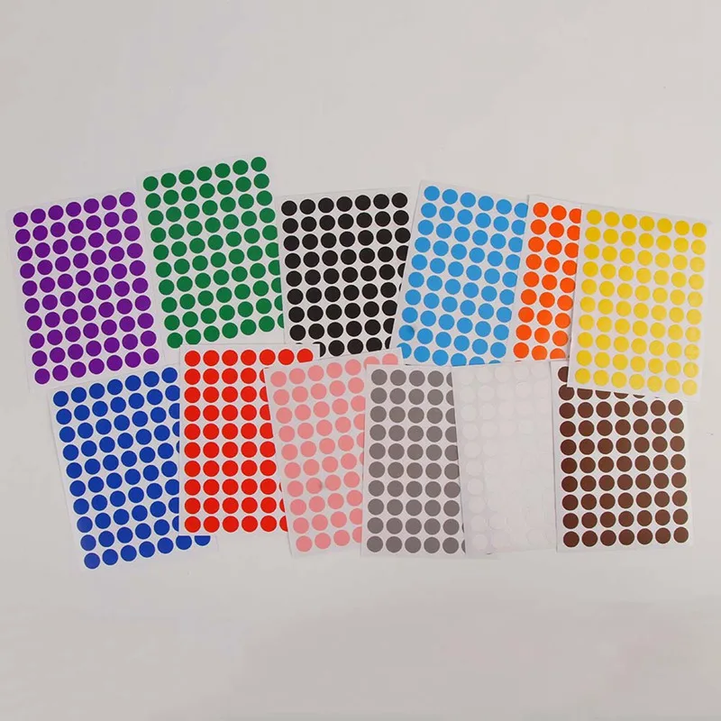 

10mm Circles Round Code Stickers Self Adhesive Sticky Labels Black