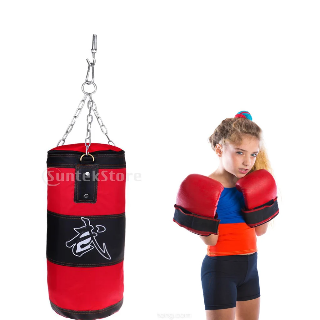 Boxing Bag Home Punching Sandbags Martial Art Kickboxing Training red 60