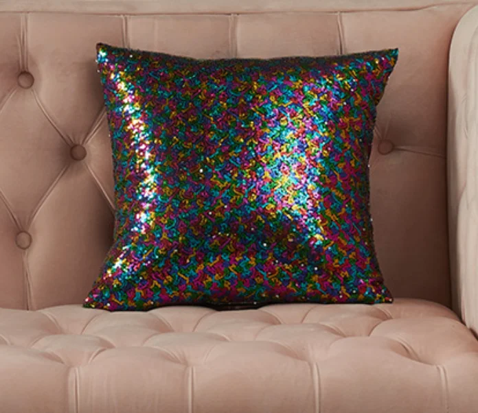 Luxurious Mermaid Glitter Sequin Cushion Cover - 40x40cm Decorative Throw Pillowcase