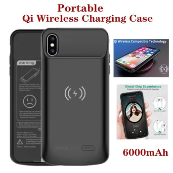 

Wireless Charger Case For iPhone 8 7 6s 6 Plus Power Bank Cover For iPhone 8/7/6s/6 Portable Battery Power Charging Case