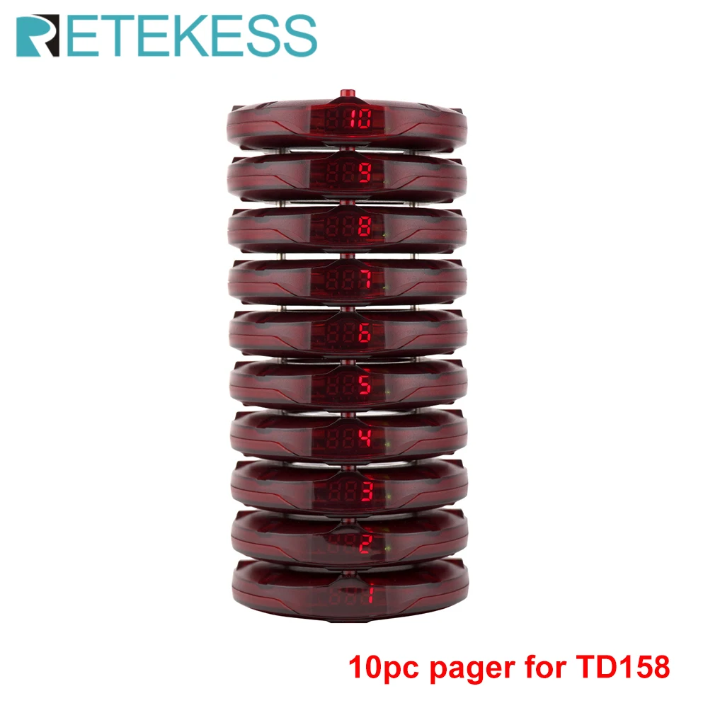 

Retekess 10pc Buzzer Receivers For TD158 Restaurant Pager Paging System Wireless Queue Calling System For Cafe Food Court Clinic