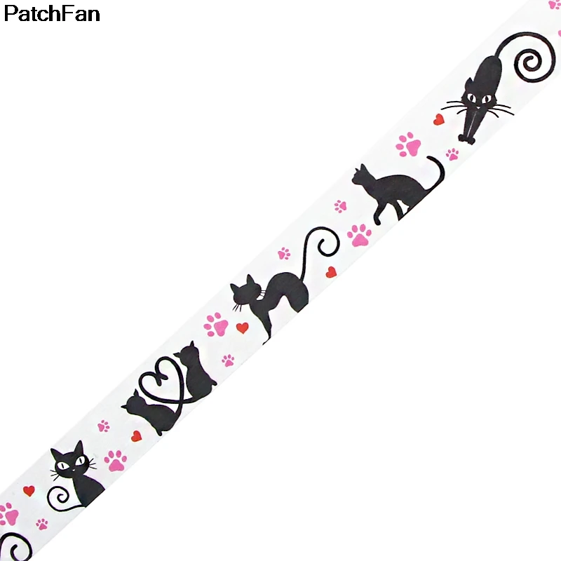 Patchfan Мультфильм Черный кот Забавный DIY Скрапбукинг липкий клей Васи бумага маскирующая лента печатные узоры наклейки Наклейка A2592